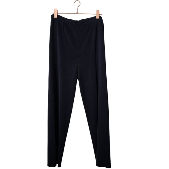 MING WANG Quiet Luxury travel kint pull on straight pant in ink size L - Picture 1 of 7